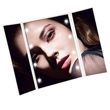 Specchio per Trucco a LED, Specchio per Trucco Pieghevole, Design Pieghevole, Specchio Quadrato ad Alta Definizione a 3 Lati, Luce Naturale a LED, Facile stoccaggio