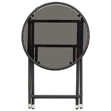 FAMIROSA Tavolino da caffè Nero 60 cm in Polyrattan e Vetro Temperato