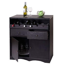 Portabottiglie Mobile per Vini HWC-F65 40x80x89cm Legno MDF Rovere Nero