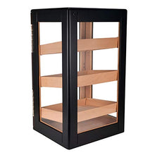 YUMO Humidor con Digital igrometro Cristallo umidificatore in Nero