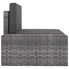 vidaXL Divano ad Angolo Modulare Bracciolo Destro Polyrattan Grigio