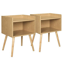 WOLTU TSR70hei-2 Set di 2 Comodini in Legno Organizzatore da Letto Comodino da Salotto Scompartimento