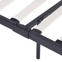 Letto in Metallo Rete a Doghe Moderna con Letto Singolo a Doghe in Legno con Testiera per Camera da Letto Nera