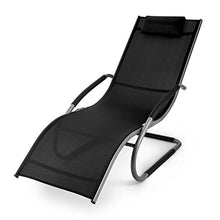 blumfeldt Sunwave Sedia Sdraio da Giardino Relax in Alluminio Nera