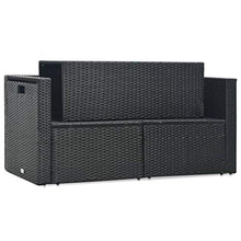 SKM Set Divani da Giardino 6 pz con Cuscini in Polyrattan Nero (48.4kg)