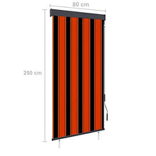 vidaXL - Tenda avvolgibile per esterni, 80 x 250 cm, arancione e marrone