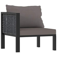 SKM Set Divani da Giardino 7 pz con Cuscini in Polyrattan Antracite (49.66kg)
