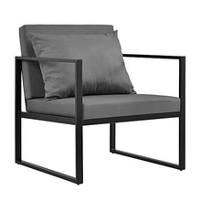 casa.pro] 2 x Poltrona da Giardino - 70 x 60 x 60 cm - Mobile da Giardino in Un Set di 2 - Grigio/Nero