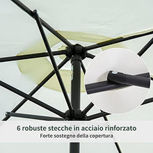 Outsunny Ombrellone da Giardino Inclinabile Spiaggia in Alluminio e Poliestere Bianco Crema Φ2.7×2.35m
