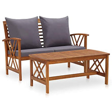 FAMIROSA Set Divani da Giardino 2 pz con Cuscini in Massello di Acacia-0274