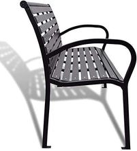Terrazza all'aperto Park Seat Garden Bench (nero) Dimensioni: 125 x 60.5 x 80,5 cm (lunghezza x larghezza x altezza),Garden bench
