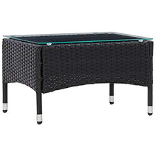 Tidyard Set Divani da Giardino in Polyratta, Set di Mobili da Giardino, Set Divano Esterno con Cuscinin Nero 4 pz