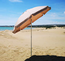 Joy Summer Ombrellone Alluminio 220 cm con Camino Antivento Stecche Fiberglass Spiaggia Bar Lido Ecrù