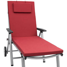 Beautissu Cuscino imbottito per sedie a sdraio e lettini prendisole Loft RL 200x60x5 cm - sfoderabile - rosso