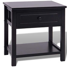 SKM Comodino in Legno Nero