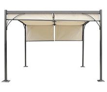 Gazebo pergola baldacchino apribile Granada alluminio poliestere 3x3m avorio