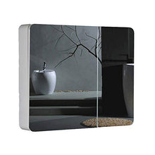 Armadietti a specchio Mobili da Bagno Semplice Bagno Specchio da Bagno in Legno Massello con Ripiano Combinazione A Parete (Color : Silver, Size : 80 * 14 * 65cm)