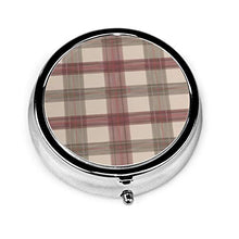 Kitten Plaid Naptime - Contenitore rotondo per pillole a 3 scomparti, in metallo, per medicina e vitamina
