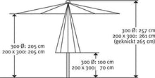 Ombrellone Malaga Schneider, Natura, ca. 300 cm Ø, 8 componenti, Rotondo