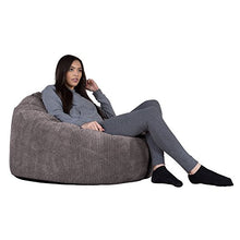 Lounge Pug®, Poltrona Sacco 'Mini Mammut', Pouf, Pompon - Carbone Grigio