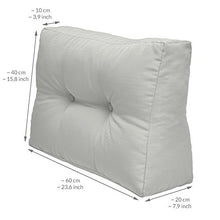 Beautissu Set da 2 Cuscini Mini per spalliera di Divano in Pallet Eco Elements 60x40x10-20cm per bancali - Grigio Chiaro