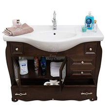 Shop Chic Arredo Bagno in Legno Classico Noce Arte povera 105 cm lavabo pensile