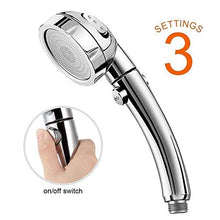 VIVIANE Rubinetto for Doccia, Soffione, Accessori for Il Bagno, Soffione for Doccia Ad Alta Pressione Cromo 3 Impostazione Varia con Interruttore di Pausa ON/off Risparmio Idrico Regolabile Spa di L