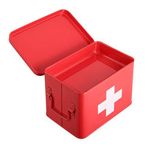 Cassetta Pronto Soccorso | Kit Pronto Soccorso in Metallo con 4 Scomparti a Doppio Livello Per La Conservazione | Valigetta Pronto Soccorso | 21,5 x 15 x 16 cm | HARIMA