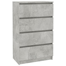 vidaXL Credenza Minimalista Elegante Moderna con 4 Cassetti Pratica Resistente Madia Armadietto Cassettiera Grigio Cemento 60x35x98,5 cm Multistrato