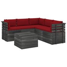vidaXL Set Divani da Giardino su Pallet 6 pz con Cuscini Massello Pino