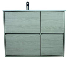 Mobile Bagno Sospeso con Lavabo in Porcellana - con 4 Cassetti - Il Mobile è MONTATO - Modello Tuela (100 cms, Taiga)
