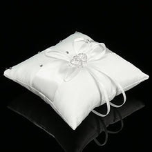 dDanke - Cuscino per fedi nuziali, con doppio cuore, con strass, 15 x 15 cm