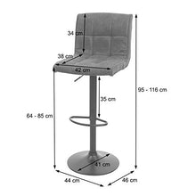 Mendler Sgabello Lounge HWC-B13 Tessuto Effetto Scamosciato Grigio Scuro