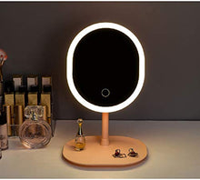 Specchio per trucco luminoso a LED ricaricabile, specchio da scrivania per studenti con lampada, comodo specchio di bellezza con luce di riempimento, specchio con touch screen dimmerabile