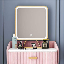 ZRN Tavolo da Trucco Set da toeletta, toletta per Trucco con Specchio Quadrato Oscurante, 1 Grande cassetto con Guide scorrevoli, Sgabello Imbottito, Set Camera da Letto per Donne Ragazze