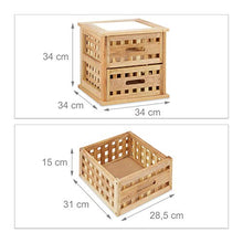 Relaxdays 10020649 Comodino, Noce, Beige, 36 x 34 x 34 cm