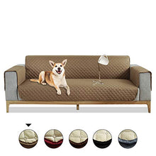 PETCUTE Copridivano Fodera per Divano Trapuntata Impermeabile Larghezza Sedile Fino a 66" salvadivano Antiscivolo 3 posti Marrone Chiaro
