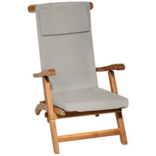 Beautissu Cuscino per Sedia a Sdraio LoftLux DC 175x45x5cm - Cuscino Imbottito sfoderabile per sedie e poltrone da Giardino - Cuscino da Giardino o da Mare - Cuscino per Sdraio da Esterni - Grigio