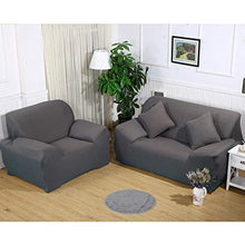 ele ELEOPTION Copridivano, Copridivano Elasticizzato, Copridivano in Poliestere, Copridivano Morbido Antiscivolo in Tessuto Spandex, Grigio, 4 Posto (Lunghezza Divano 220-300cm)