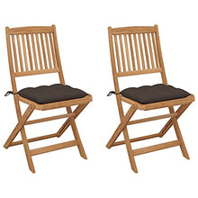 vidaXL Sedie da Giardino Pieghevoli 2pz con Cuscini Massello d'Acacia