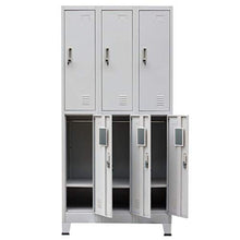 FAMIROSA Armadio con 6 Armadietti in Acciaio 90x45x180 cm Grigio