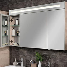 Fackelmann – Set di mobili da bagno B. Clever 2 pezzi 120 cm esche con mobiletto da bagno con lavabo in marmo e armadietto a specchio LED