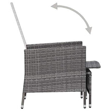 SKM Set Divani da Giardino 2 pz con Cuscini in Polyrattan Grigio (17.6kg)
