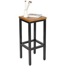 WOLTU BH86hei Sgabello da Bar Sedia Alta per Cucina senza Braccioli Schienale in legno massello e metallo 1 Pezzo