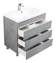 Mobile bagno a terra Talis 70 grigio cemento, 3 cassetti senza maniglie