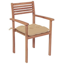 vidaXL Sedie Giardino 4 pz con Cuscini Beige in Massello di Teak