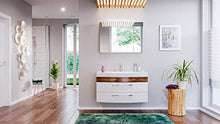 Set di mobili da bagno Malema in noce bianco con frontale arrotondato 3 pz.