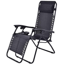 Zero Gravity Chairs Lounge Patio Foldingner Outdoor Black Portable Beach Chair with Cup Holder