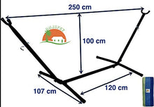 Amaca con Supporto e Diffusore In Legno per una Stenditura perfetta, Brasiliana, Cotone, 320cm, Portata 200 kg, Denim Doppia, Supporto e tessuto Anallergico e Certificato