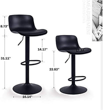 YOUNIKE Sgabelli da Bar con Altezza Regolabile e Rotazione a 360°, Design Moderno ergonomico e aerodinamico per bancone Bar, Cucina e casa, Set da 2, Nero
